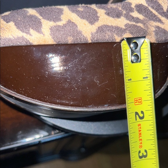 Stuart Weitzman Suede Leopard Print Platform Heels - Picture 4 of 7